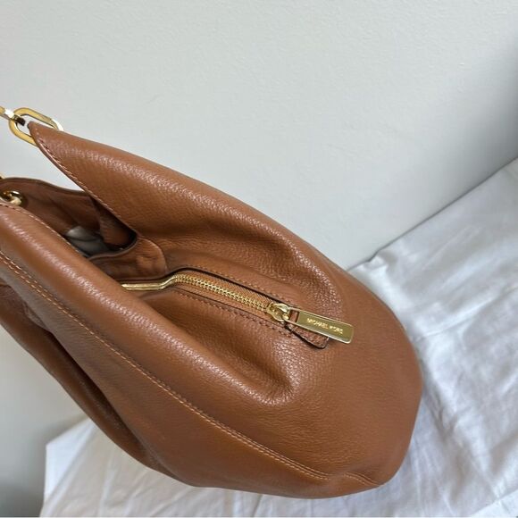 MICHAEL KORS Acorn Shoulder Bag Lillie Fulton Tote Raven Ciara Leather - Picture 4 of 14